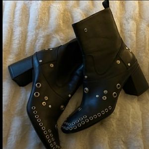 McQ by Alexander McQueen Phuture leather & riveted boots.